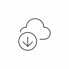 cloud data download icon sign vector