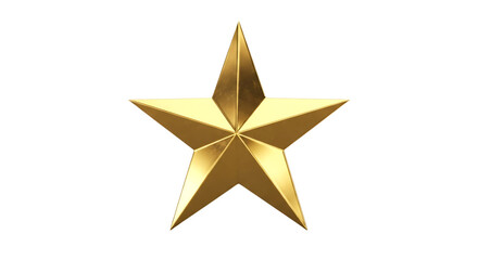 Obraz premium A shiny golden star isolated on transparent background, perfect for adding a touch of elegance and sophistication to any design or project
