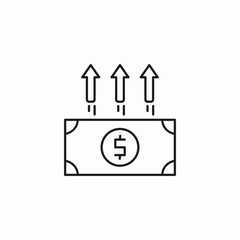 money cash increase icon sign vector