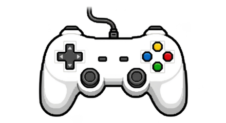 Pixelated game controller isolated on black