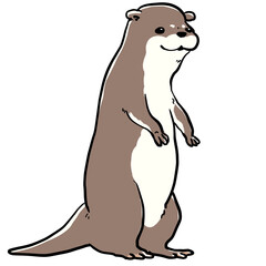 Simple and realistic illustration of an Asian small-clawed otter