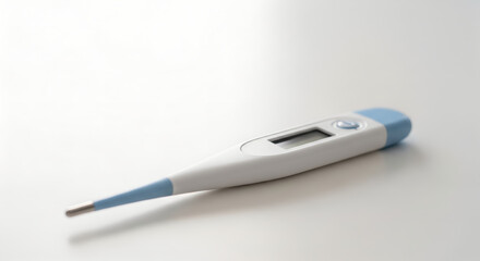 A Digital Thermometer for Fever Measurement on a White Surface