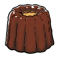 Simple and realistic canelé illustration