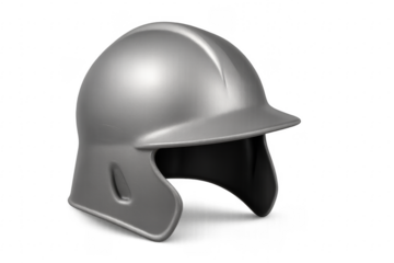 Silver baseball batting helmet protecting head during sports