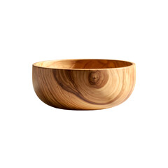 Set of Two Empty Natural Wooden Bowls Isolated