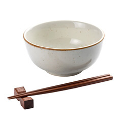 japanese Style Ceramic Bowl with Wooden Chopsticks Set