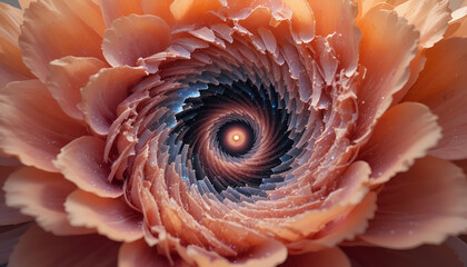 A mesmerizing spiral flower with intricate patterns and a central vortex design