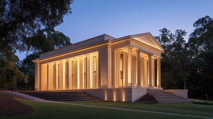Obraz premium Neoclassical Temple at Dusk: Architectural Marvel