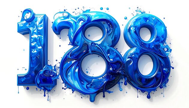 Blue stylized 3D numbers
