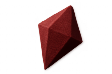 Red felt acoustic panel soundproofing geometric object