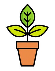 Simple plant in pot graphic