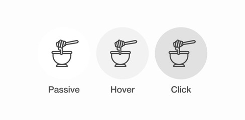 honey bowl dipper icon sign vector