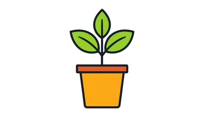 Simple plant in pot graphic