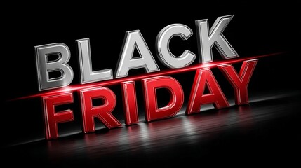 Black friday 3d rendering sale promotion marketing event