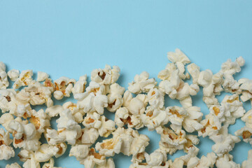 popcorn on a blue background
