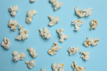 popcorn on a blue background

