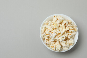 popcorn on a gray background

