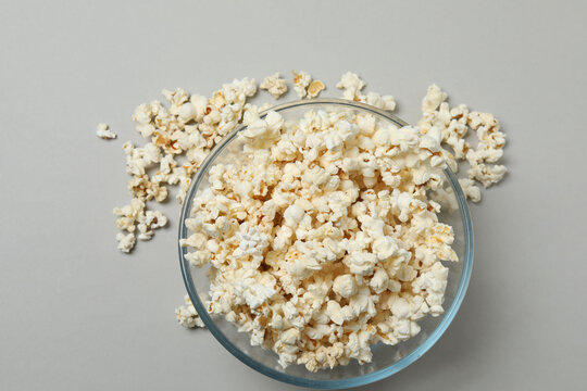 popcorn on a gray background
