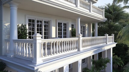 Elegant Balconies of a Luxurious Mansion