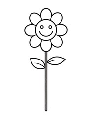 Simple, smiling flower drawing