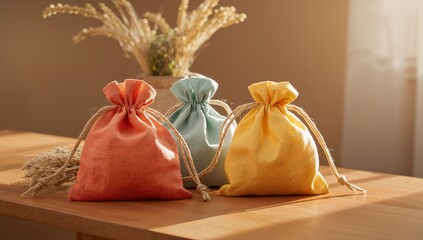 Drawstring pouch bag fabric pouch bag linen cotton sack