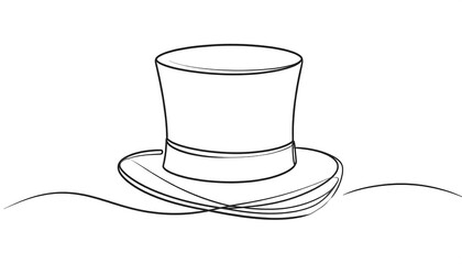 Single line drawing of a top hat