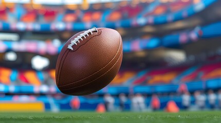 A football soaring through the air