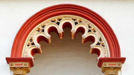 Ornate Red and Cream Architectural Archway
