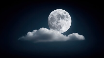 Stunning full moon illuminating the night sky with clouds creating a captivating celestial scene perfect for astronomy enthusiasts and space lovers