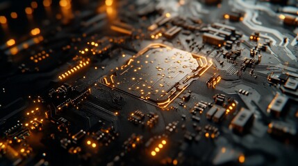 Illuminated CPU on Motherboard