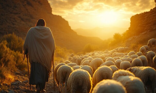 sunset in the desert, Generative AI