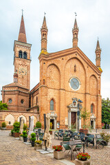 View at the Church of Saint John the Baptist in the streets of Castel San Giovanni - Italy