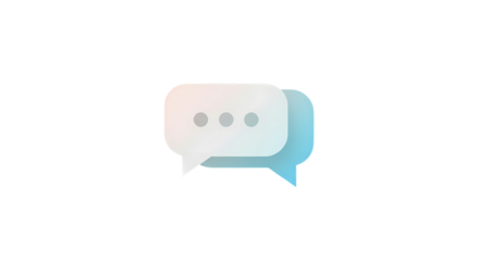 Minimalist speech bubble icon with gradient on black background