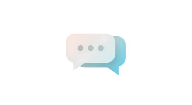 Minimalist speech bubble icon with gradient on black background