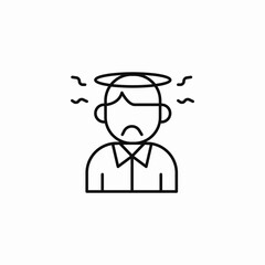 dizzy sad headache icon sign vector
