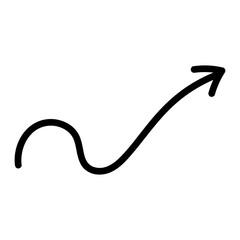 Hand drawn arrow icon vector. Direction illustration sign, Handmade. Pointer symbol or logo.