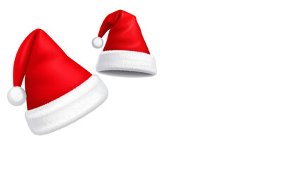 Cartoon illustration of red Santa Claus hat isolated on white background