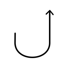 Hand drawn arrow icon vector. Direction illustration sign, Handmade. Pointer symbol or logo.