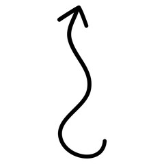 Hand drawn arrow icon vector. Direction illustration sign, Handmade. Pointer symbol or logo.