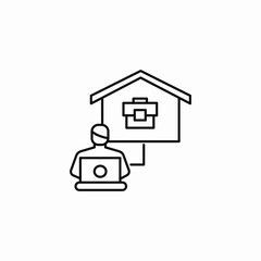 remote work home icon sign vector