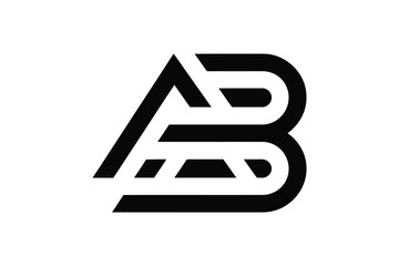 A stylized graphic of the letters a and b intertwined in black and white