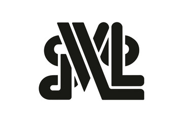 A bold black and white logo featuring overlapping letters on a white background