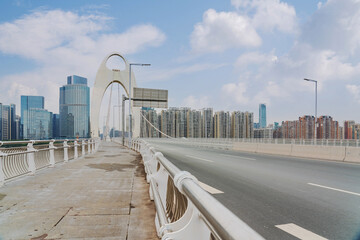 Skyline of Modern Urban Architecture and Street View of Commercial Streets in Guangzhou, Guangdong...