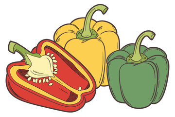 Bright colorful capsicum