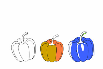 vector illustration of colorful capsicum
