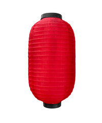 japanese or chinese red paper lantern isolated on white background © Supachai