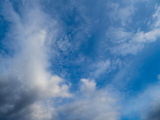 Dynamic Blue Sky with Dark Gray Clouds