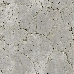 Fototapeta premium Cracked Gray Concrete or Stucco Wall Texture or Seamless Weathered Cement Surface Background