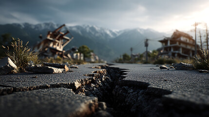 Earthquake damage assessment crumbling infrastructure in urban areas after natural disaster
