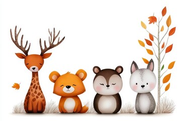 A whimsical watercolor illustration of a bear hugging the letter B surrounded by greenery and mushrooms evoking charm and playfulness. Charming fauna embrace alphabet artwork woodland